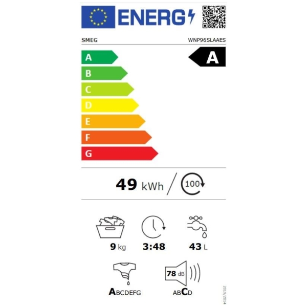 Technické detaily pračky SMEG WNP96SLAAES